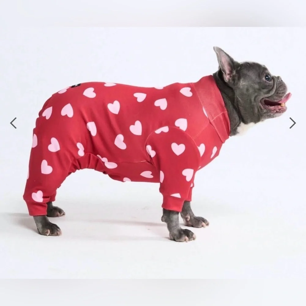 Spark Paws NWT Dog Pajama - Red Hearts, Size S